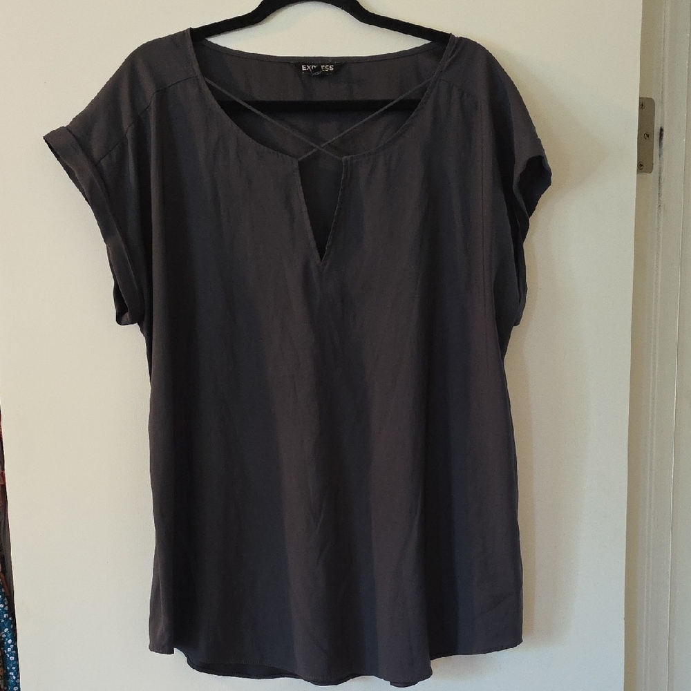 Express Dark Gray Women's Blouse